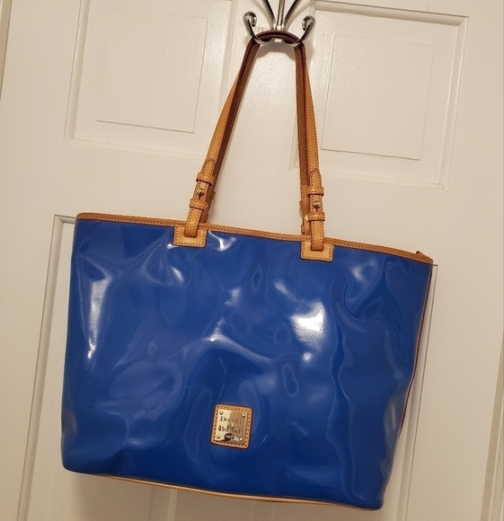 Dooney & Bourke Blue Large Shopper's Tote, colorful, shiny, Versatile - Picture 1 of 12